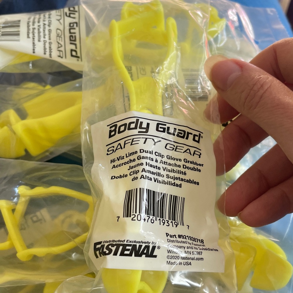 4 Body Guard Safety Gear Hi-Viz Lime Glove Grabber